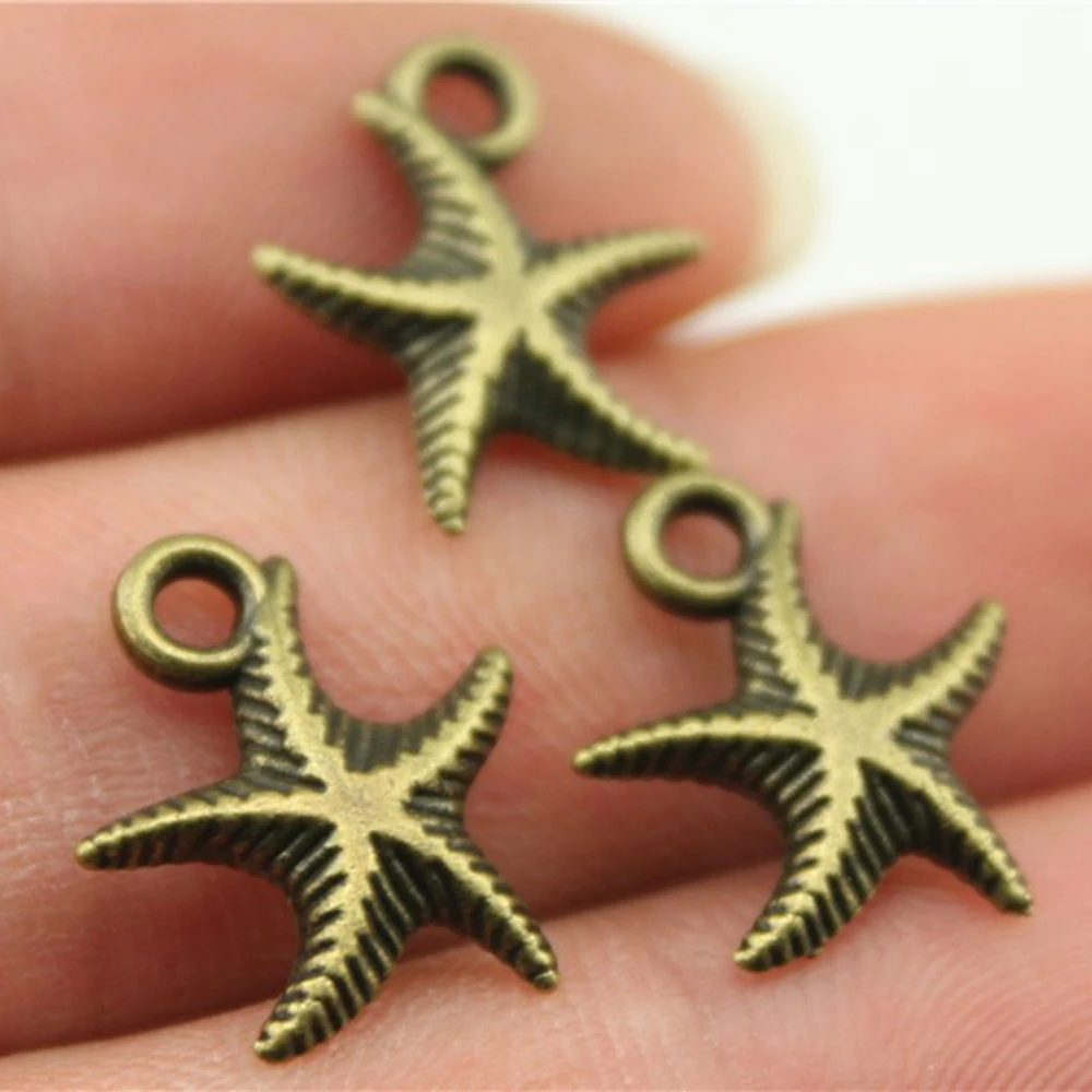 

20pcs 16x14mm Antique Silver Color Antique Bronze Tiny Stafish Pendant Small Starfish Charm Pendant Tiny Starfish Charm