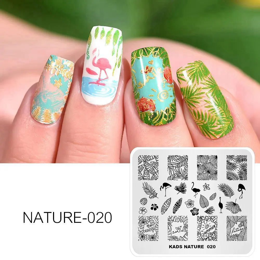 Nature 020 Нейл-арт шаблоны для стемпинга для нейл-арта 36 дизайнов цветок бабочка геометрическое изображение штамп Шаблон трафарет Инструменты для маникюра - Цвет: Nature 020