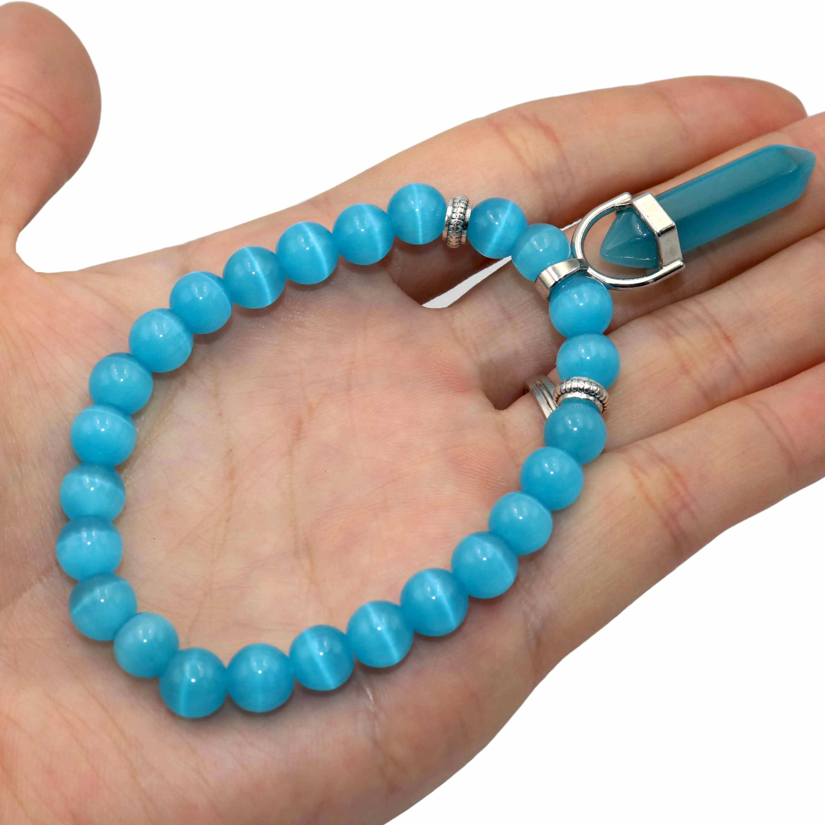 Модный шестигранный браслет для мужчин и женщин из лазурита агата тигрового