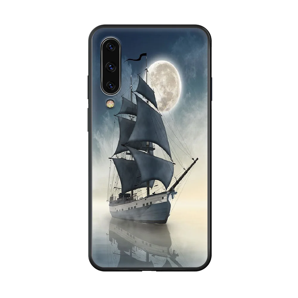 

Sails Phone case hull For Samsung Galaxy A 50 51 20 71 70 40 30 10 E 4G S black shell trend prime art waterproof painting Etui