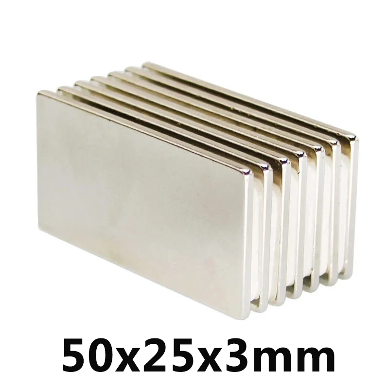 

1/2/3pcs 50x25x3mm Strong Quadrate Neodymium Magnet N35 Powerful NdFeB Longer Magnets Block Rare Earth Magnets 50*25*3mm