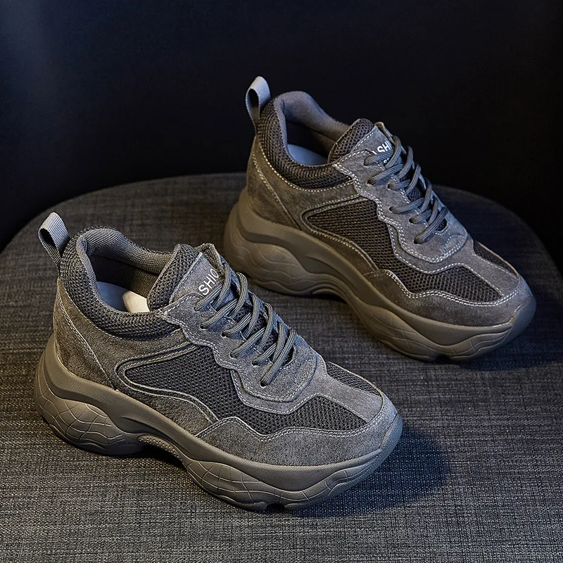 

Женские туфли Yiluan на плоской подошве, повседневные кожаные туфли на платформе 8 см для весны и осени, 2020