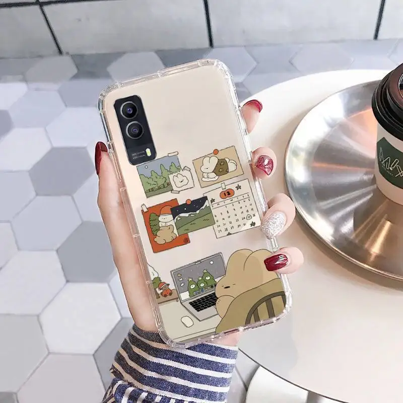 

Bear cute cartoon funny Phone Case Transparent For vivo iqoo 93 9 97 7 3 6 5 1 11 81 85 73 75 71 v y z s x pro