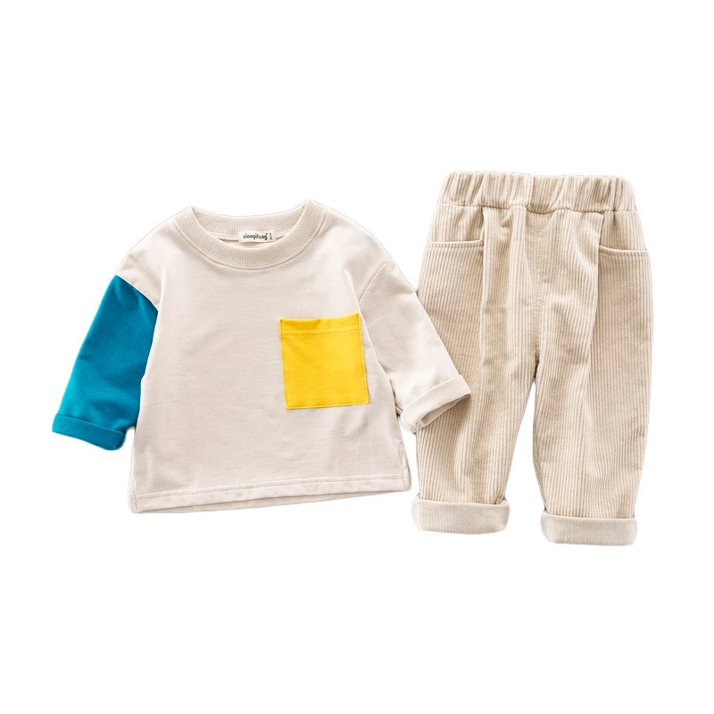 Новая весенне осенняя одежда для маленьких мальчиков и девочек комплекты одежды