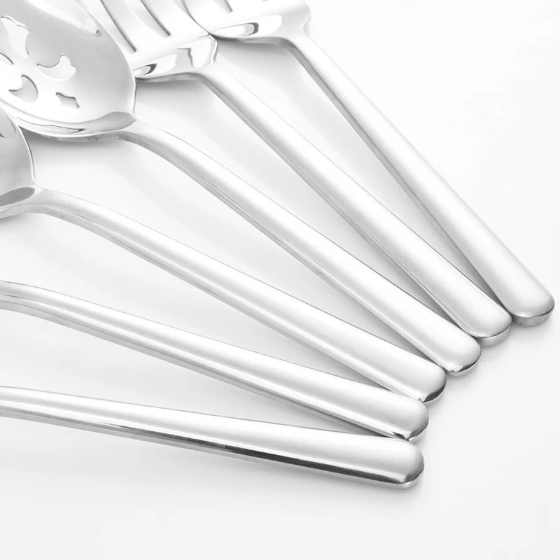 

Stainless Steel Catering Server Utensils Mirror Finish Tableware 6 Pieces