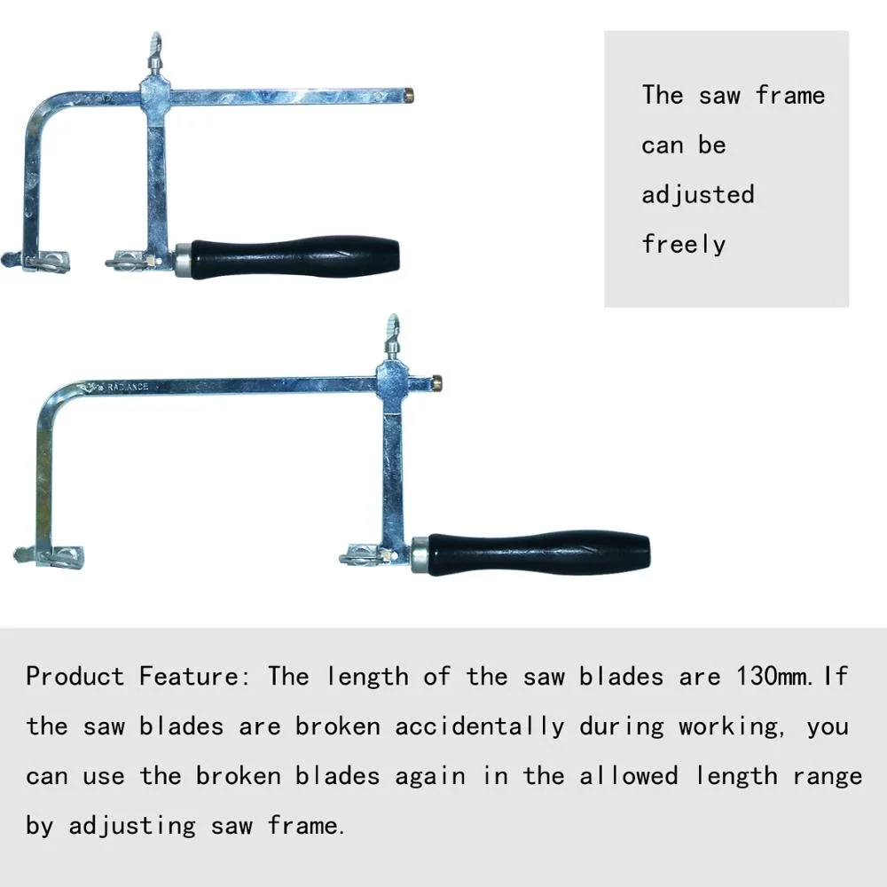 Доска для пилы PHYHOO Jeweler регулируемая с 12 различными лезвиями ювелирных изделий -