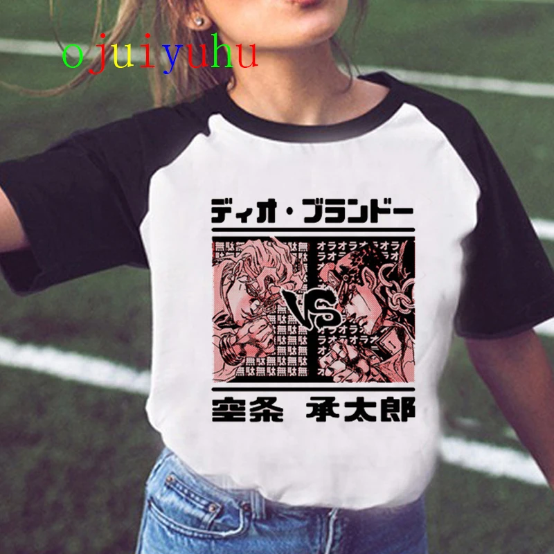 Женская футболка Jojo Bizarre Adventure летняя с японским аниме Kawaii графическая размера