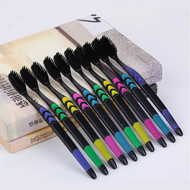 

10Pcs Toothbrush Ultra Soft Bamboo Charcoal Adult Clean Care Gums Fine Hair Home Unisex Family Wear Tooth Brush Oral Care Tools