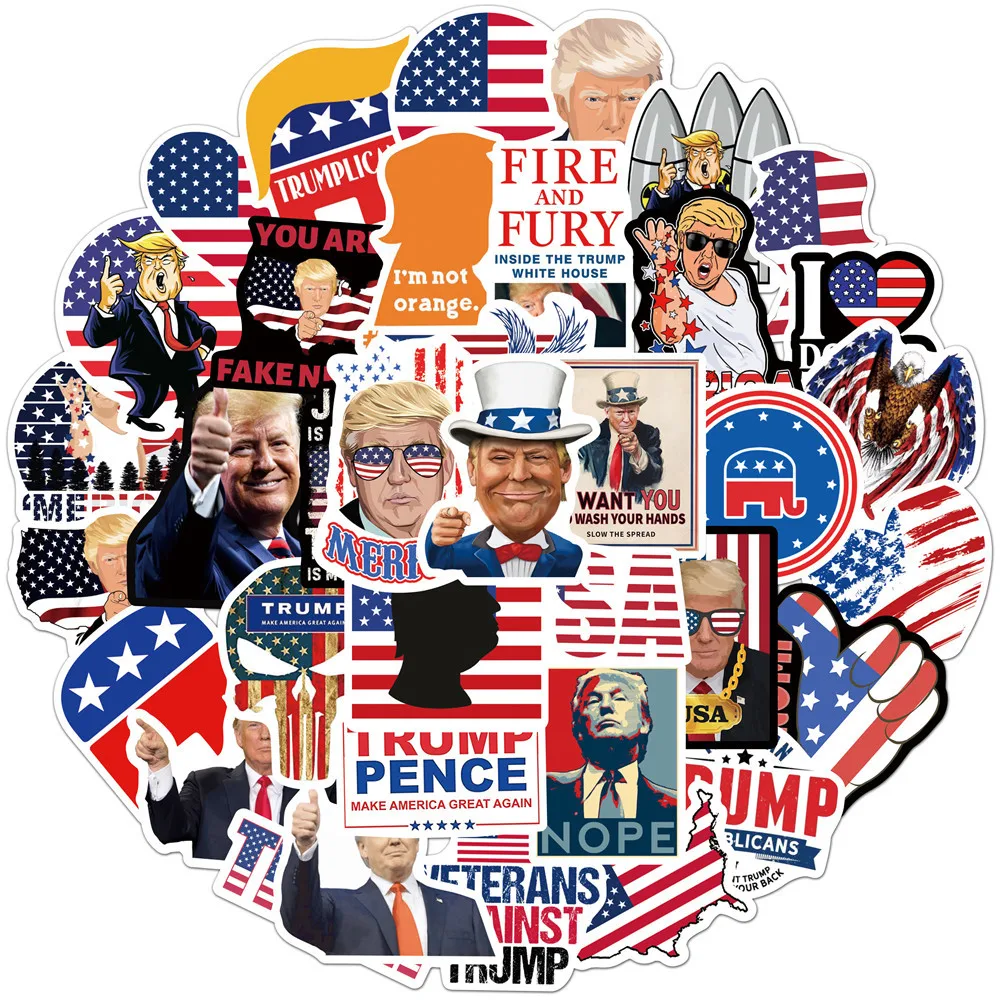 103050pcs trump funny scrapbooking stickers packs waterproof skateboard luggage motorcycle guitar graffiti kids decals toys free global shipping
