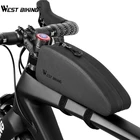 WEST BIKING Водонепроницаемая велосипедная сумка, горные и шоссейные велосипеды, передняя рама, корзина, велосипедные аксессуары, руль, треугольные велосипедные сумки