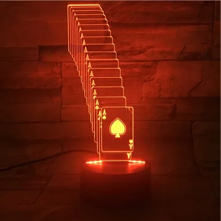 3d лампа в виде покера волшебный симпатичный подарок для младенца сенсорный