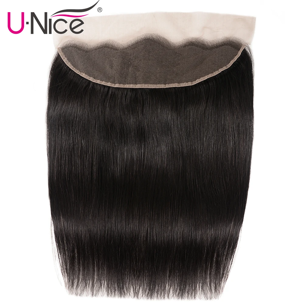 Волосы UNice кружевные фронтальные с пряди 3/4 шт. перуанские прямые человеческие