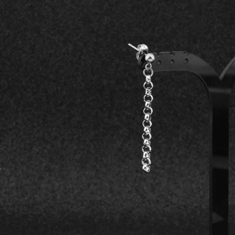 

Single Geometric round-Link Chain Men Ear Stud Korean BTS Boys Celebrity Inspired Fashion Chain Earrings Wholesale