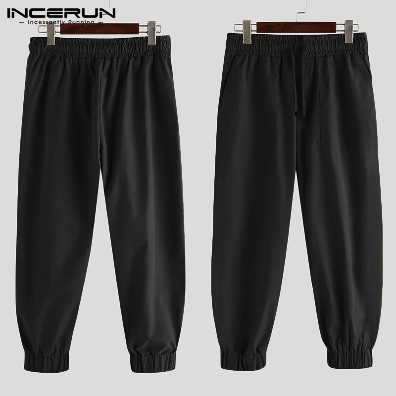 INCERUN 2020 мужские брюки карго с эластичным поясом и карманами корейские Простые
