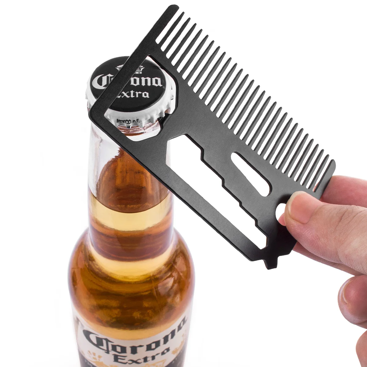 QSHAVE многофункциональная Расческа для бороды помещается в вашем кошельке(расческа, открывалка для бутылок, гаечный ключ, отвертка, лопасть ножа
