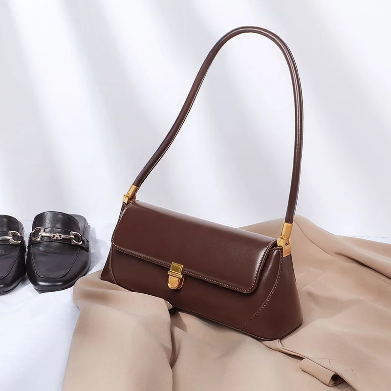 Новая трендовая женская сумка 2021 кожаная маленькая под подмышку метод смешанной