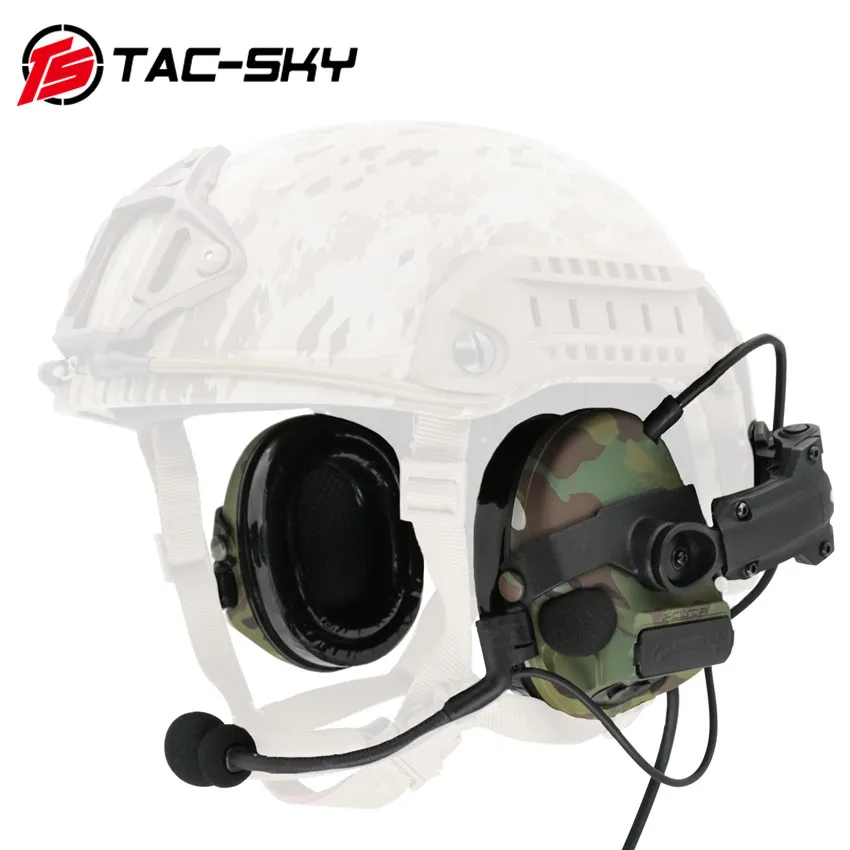 

TAC-SKY Tactical Hunting Airsoft Headphones Comtac iii Helmet ARC Track Bracket Version Noise Reduction Headphones MC