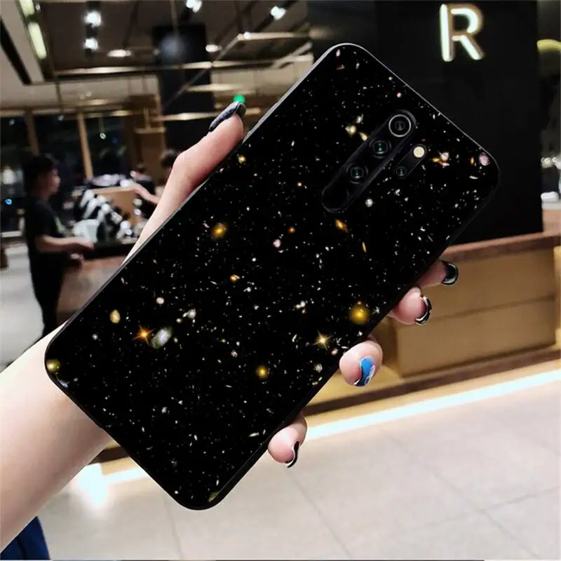Красочные пространства для galaxy Вселенная крышка черная мягкая чехол телефона Redmi