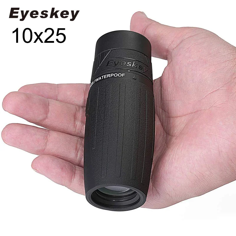

Eyeskey 10x25 Waterproof Compact and Portable Monocular Quality for Hunting Telescope Handheld Non-slip Telescope Bak4 Prism