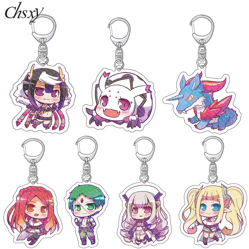 

Anime So I'm a Spider, So What Cute Acrylic Cartoon Figures Keyring Double Side Pendant Cosplay Accessories Trendy Jewelry Gift