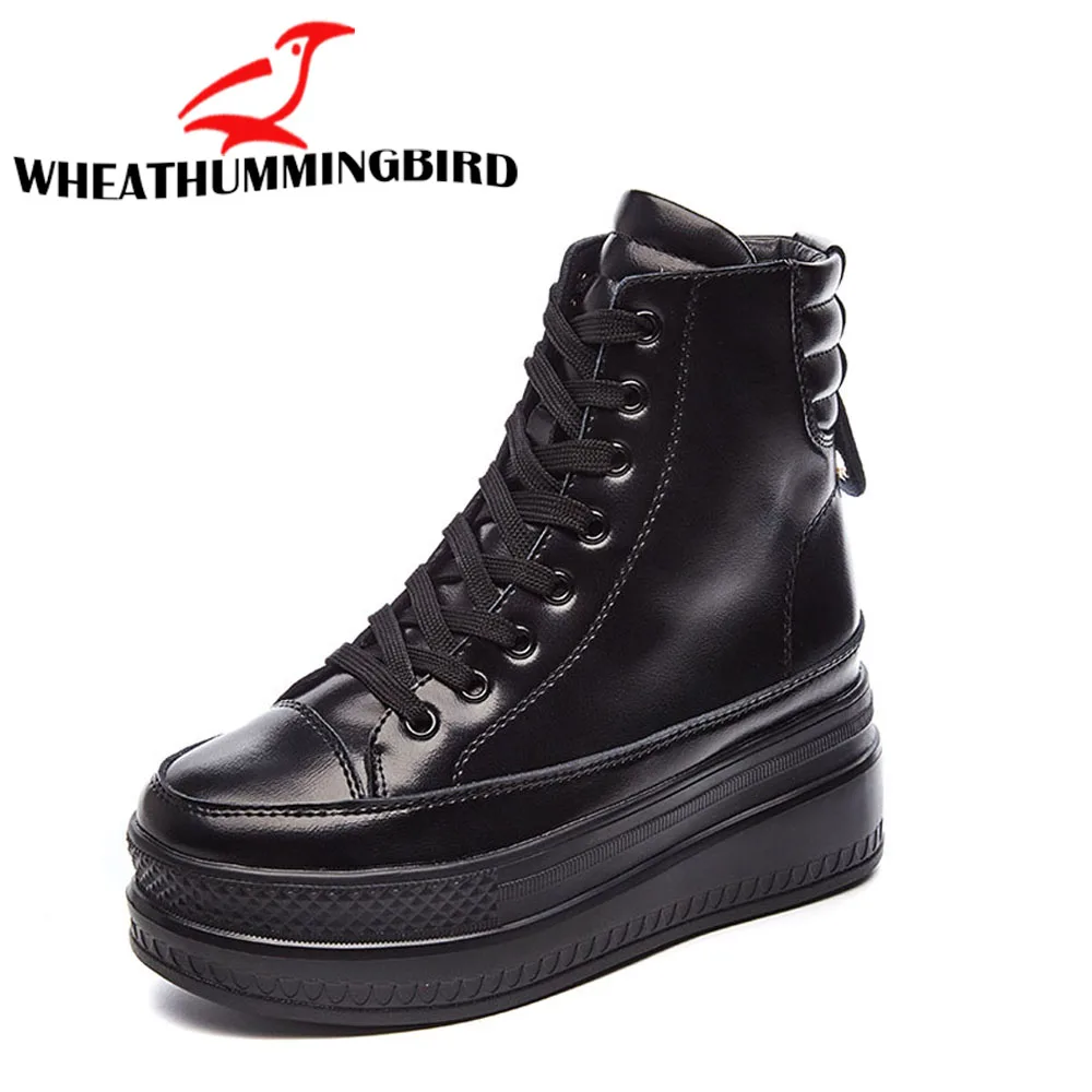 Брендовая женская парусиновая обувь на шнуровке с высоким берцем повседневная