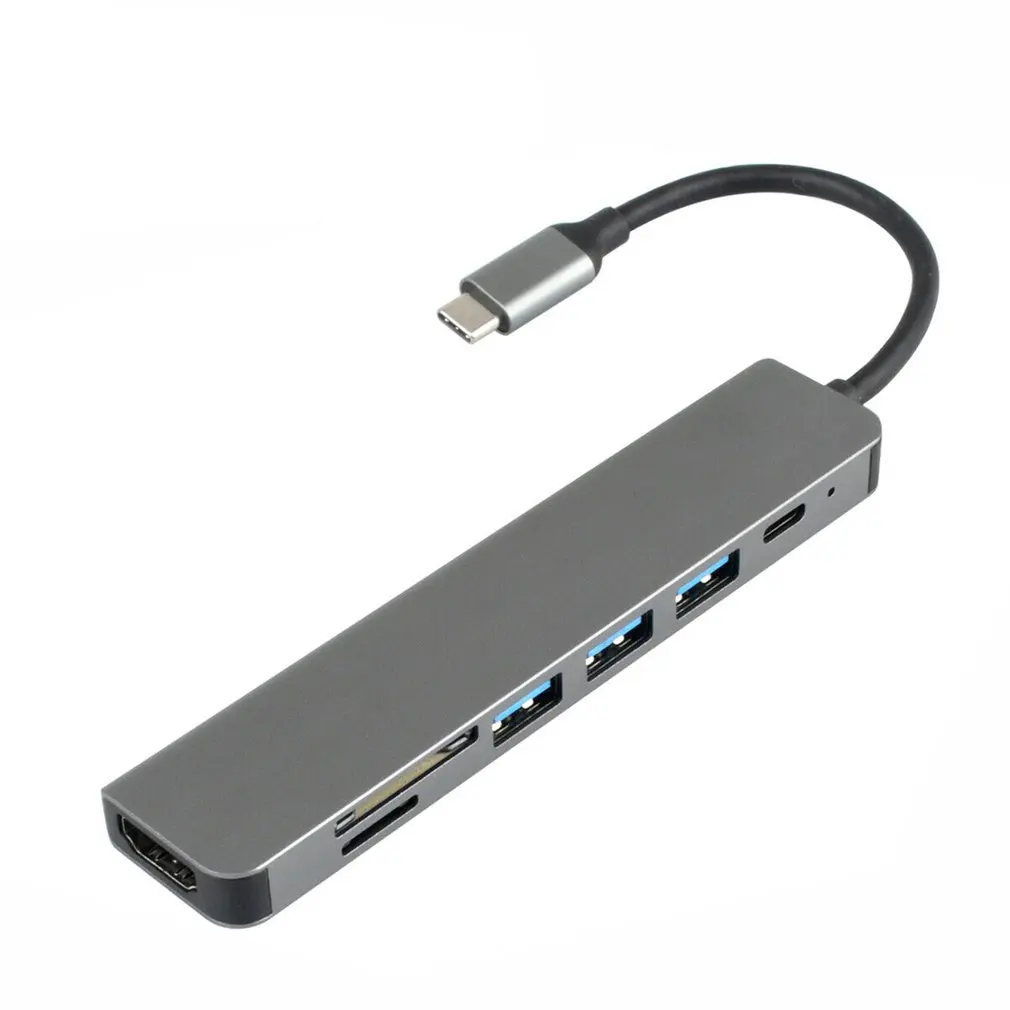 

Type-C Hub USB 3.0 To HDMI-compatible Adapter 4K USB C TF Security Digital Reader Slot PD For Huawei Mate Aluminum Alloy Hub