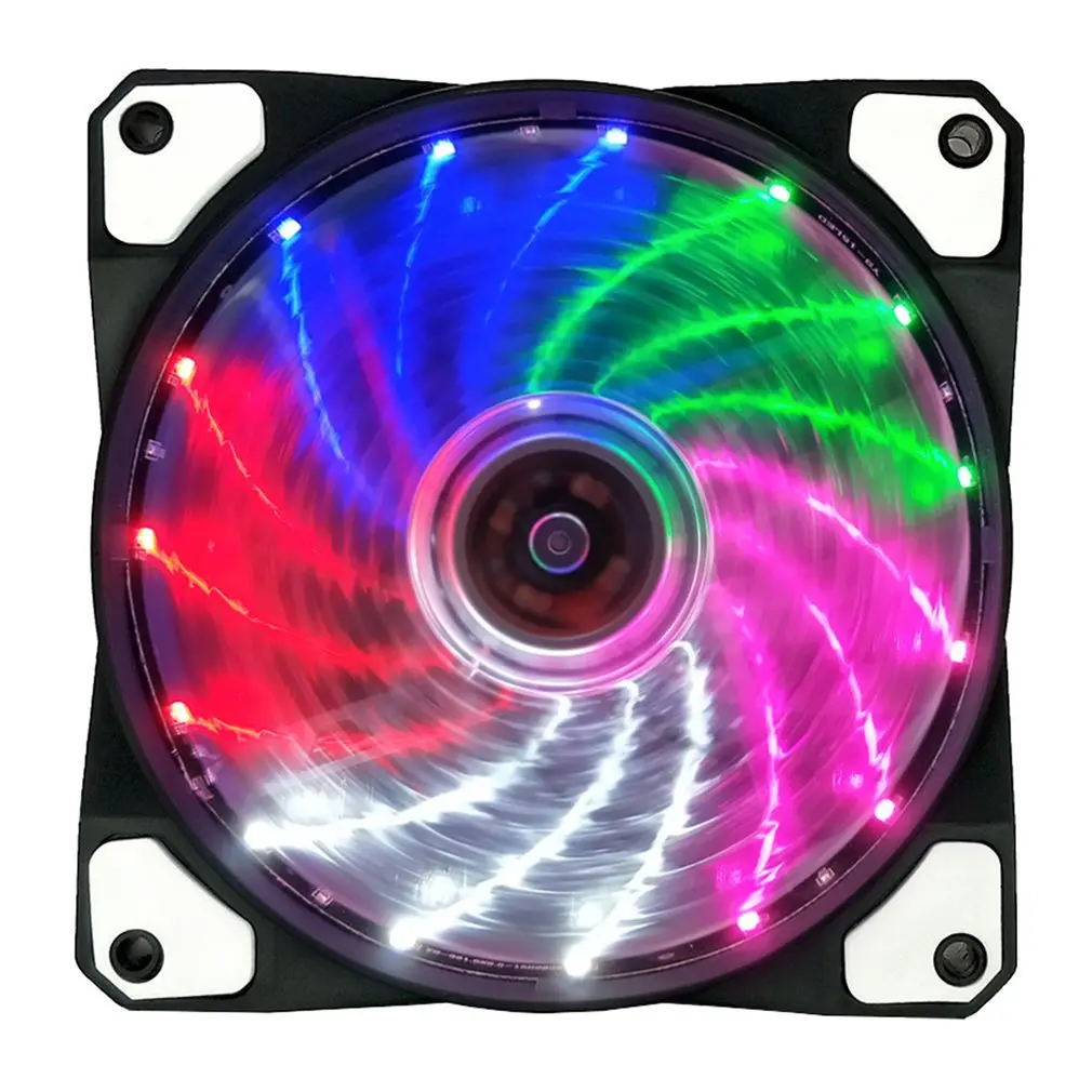 

RGB PC Case Fans Computer Case Cooling Fan 15 Lights Streamer 12025 Chassis Fan 120mm RGB LED PWM Light Heat Dissipation Fan