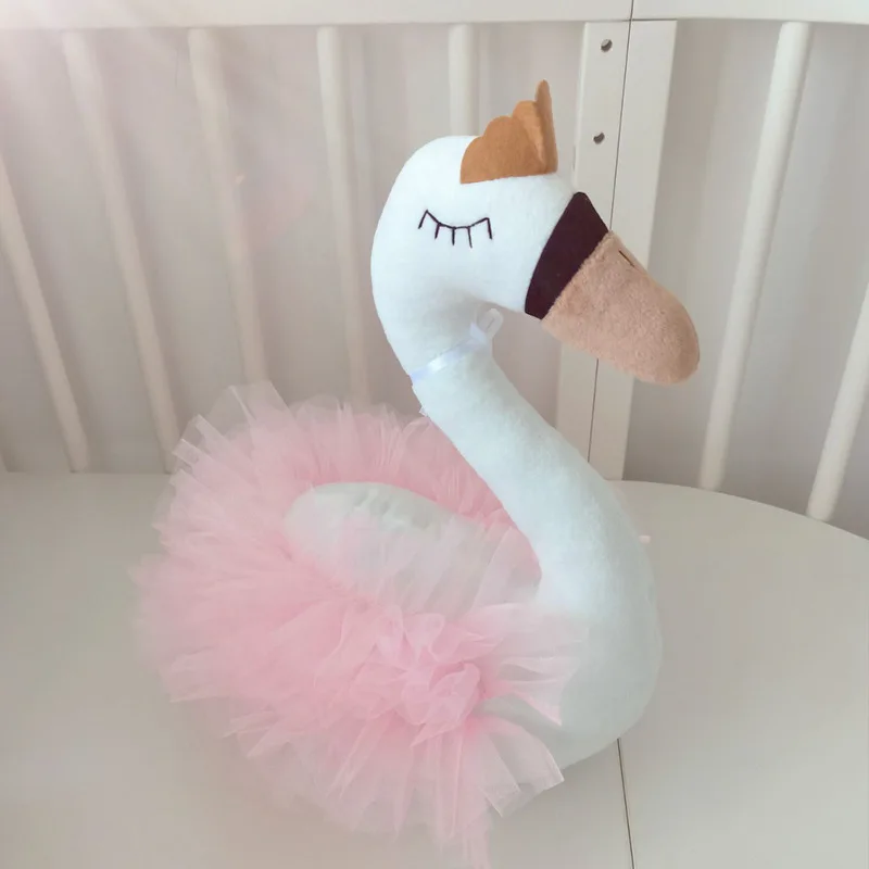 Plush Net Yarn Swan Type Children's Room Decoration Baby Appease Kids Play Toy Pillow Animal Doll Shooting Props Creative Gift |