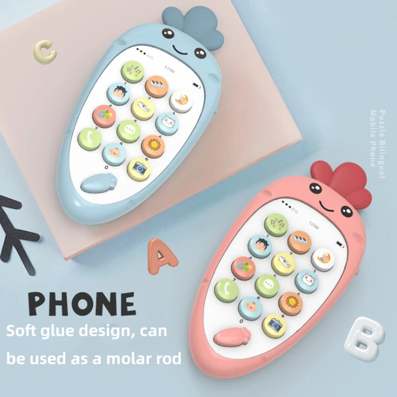 Электронная игрушка мультяшный телефон детский мобильный Обучающие игрушки
