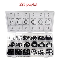 225 pcslot black rubber o ring assortment washer gasket sealing o ring kit 18 sizes with plastic box