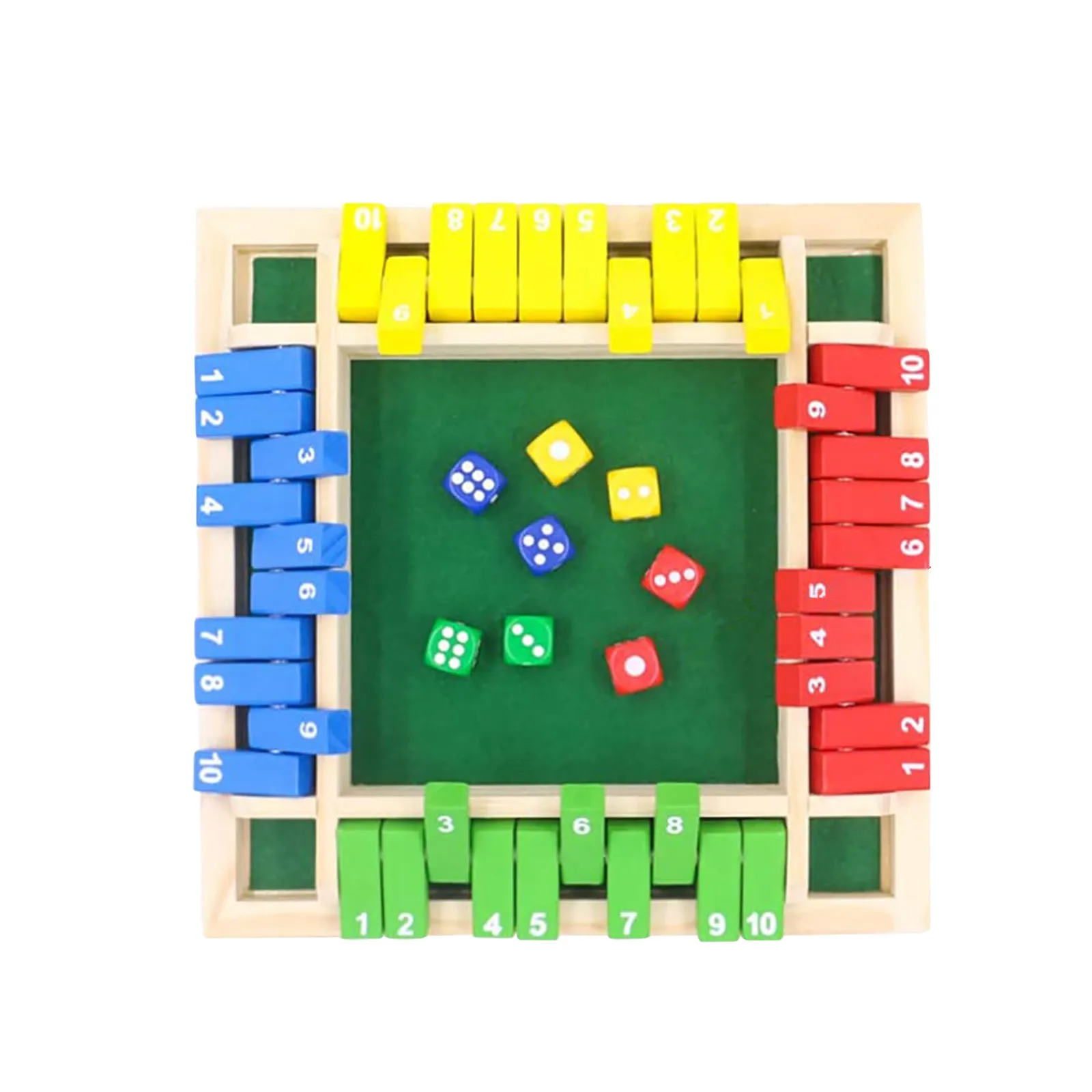Традиционный четырехсторонний деревянный 10 цифровая доска игра в кости