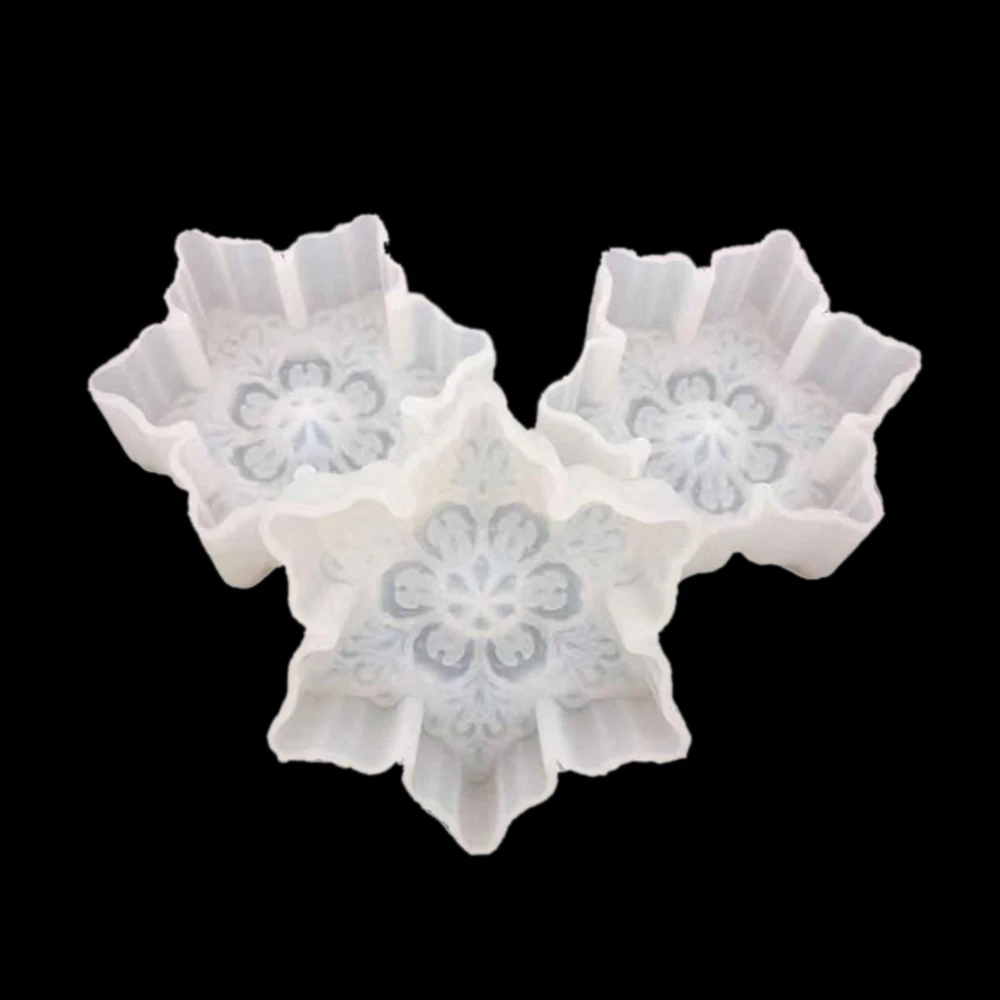 3D Снежинка звезда силиконовая шоколадная форма с принтом сердце любовь мыло