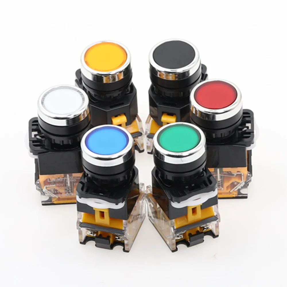 10 шт./кор. ВКЛ ВЫКЛ Мгновенный кнопочный переключатель 22 мм 4 винтов круговой