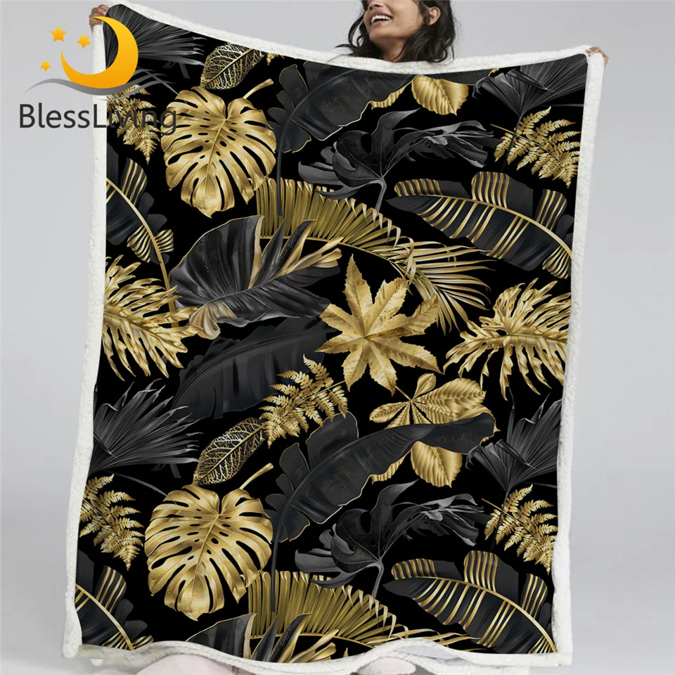Blesslife современное одеяло в виде пальмового листа с растительным принтом