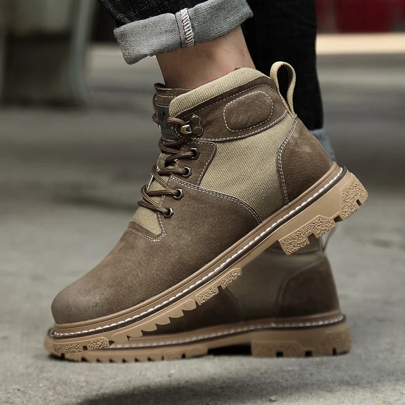 

Man Boots 2020 Men's Shoes Leather Boot High Top Male Winter Shoe Plush Fur Warm Snow Footwear Design Handmade New
