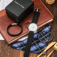 business quartz wrist watch for men watch bracelet gift set male watch luxury titanium steel bracelet regalos para hombre