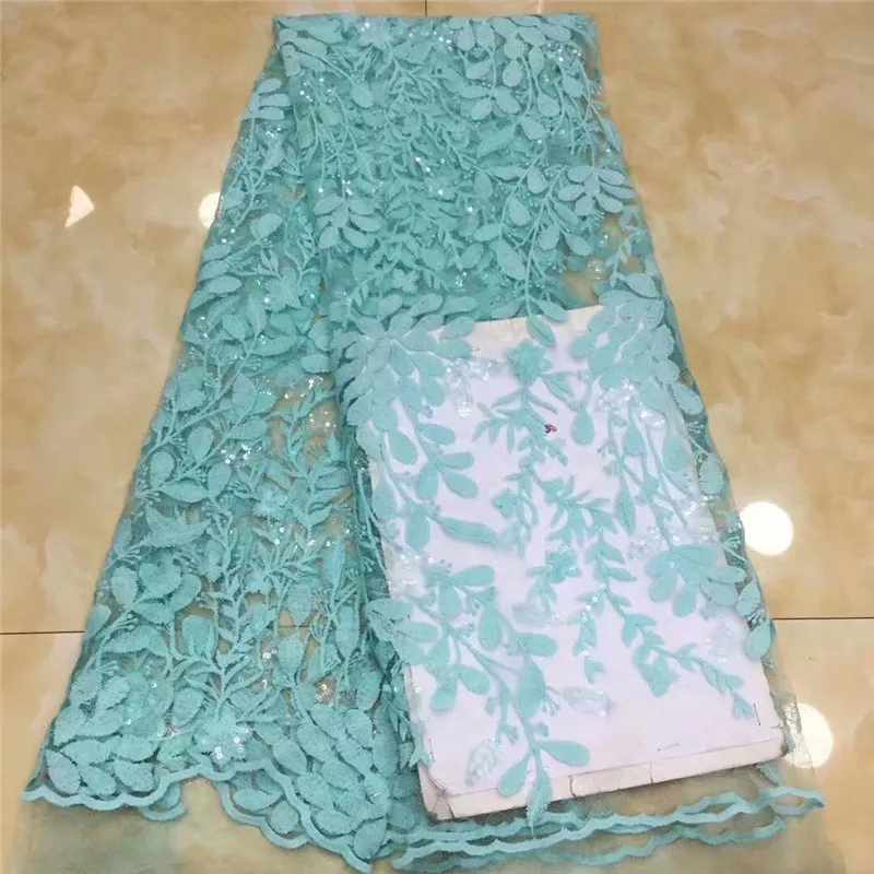 Новая зеленая африканская кружевная ткань нигерийский гипюр с вышивкой для