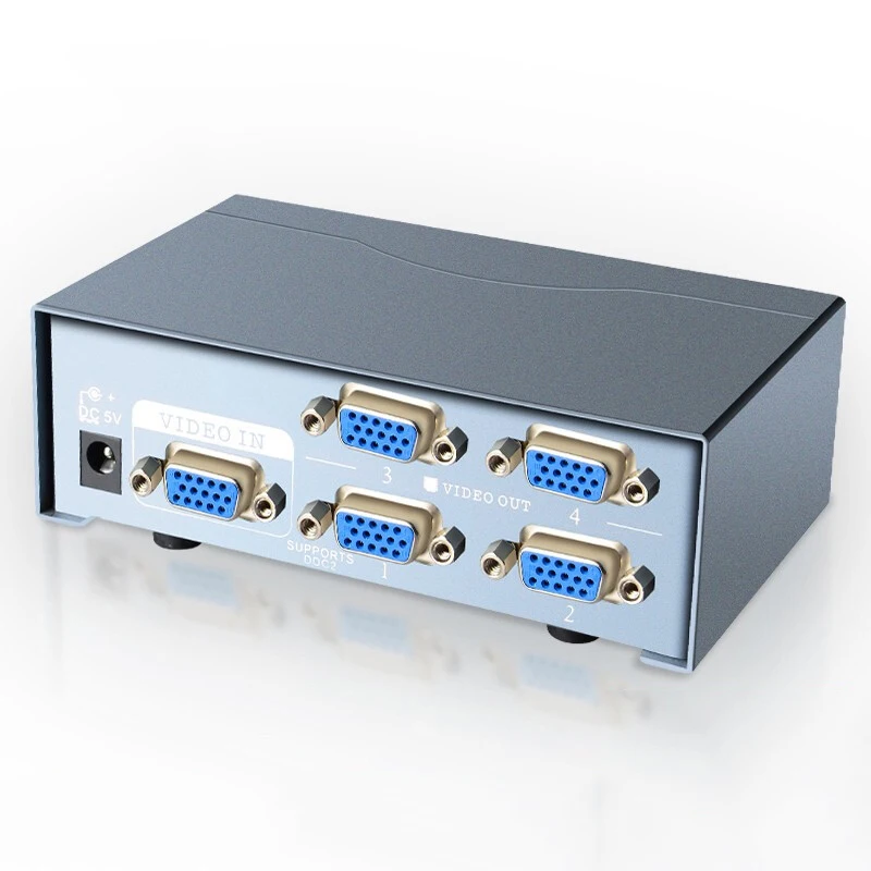 JH-LINK VGA коммутатор с 4 портами SVGA видео 4*1 HD усилитель сигнала сплиттер широким