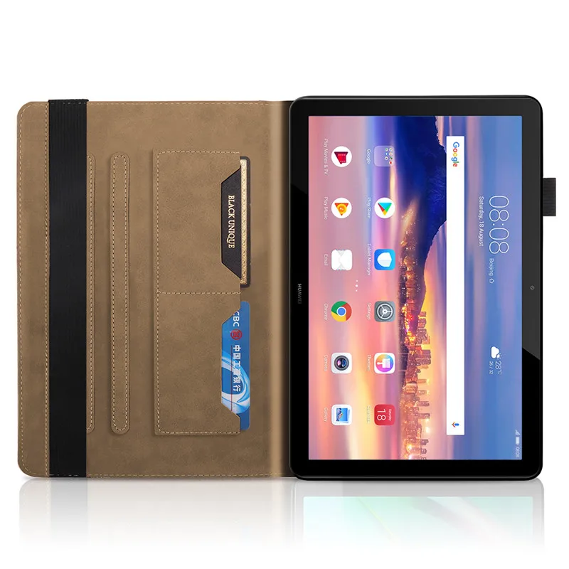 Чехол для планшета Huawei Mediapad T5 10 дюймов 1 дюйм чехол-бумажник с тисненым деревом