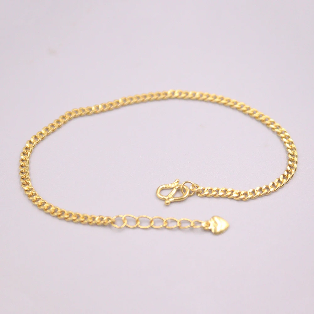 

Браслет женский из натурального желтого золота, 24 К, 2 мм