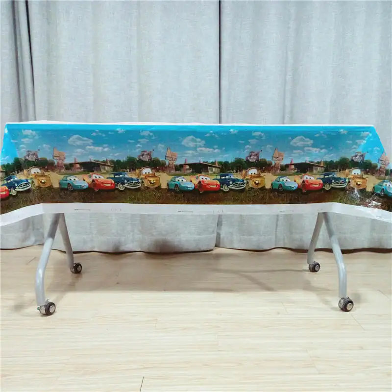 tablecloth 1pcs 24 шт. 95 автомобилей Молния Маккуин детские подарки на день рождения принадлежности кекс душ кекс топперы выбор украшения подарок душ - Цвет: tablecloth 1pcs