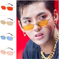 brand designer sunglasses hip hop sun glasses personality rimless goggles anti uv spectacles oval eyeglasses a
