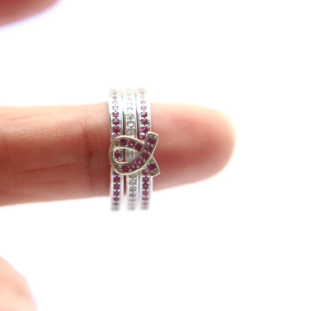 Новое поступление топ модный Anillos изящный подлинный розовый cz проложенный раком