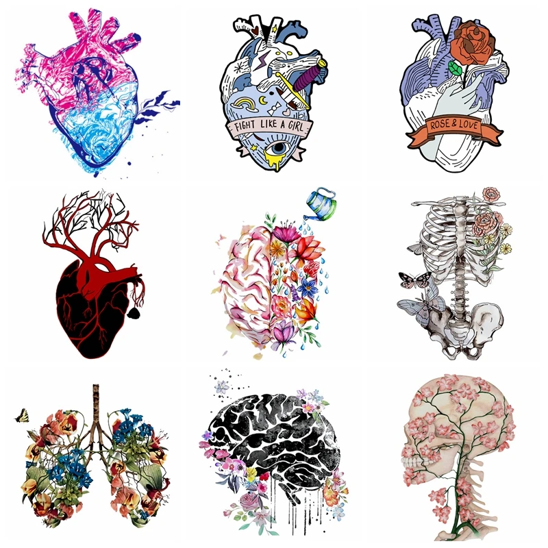

Heart/Punk Patch For Clothes Heat Transfer Vinyl Iron On Transfers For Kids T-shirt Heat Transfers Stickers Applique Thermal