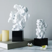 creative coral ornaments with marble base black and white resin crafts room office countertops coral crafts home decoration gift