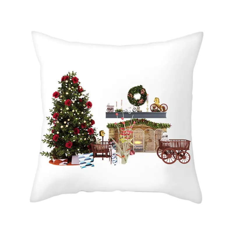 

Fuwatacchi Christmas Gift Cushion Cover Cartoon Xmas Tree Socks Picture Pillow Covers for Home Sofa Decor Pillowcase Funda Cojin