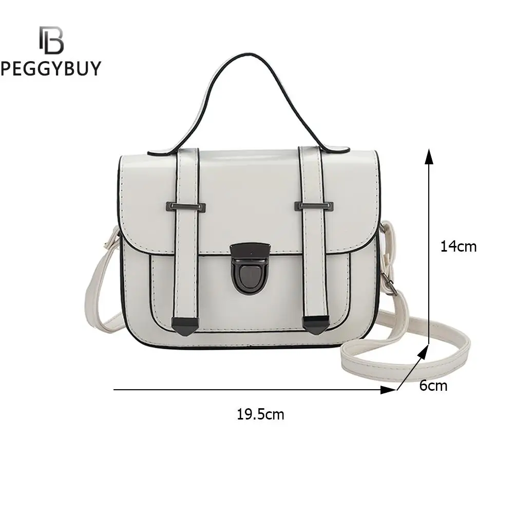 

Preppy Style Vintage Flap Lock Classic Women Bags Casual Leather Shoulder Bags Clutch Crossbody Bag Handbag Messenger