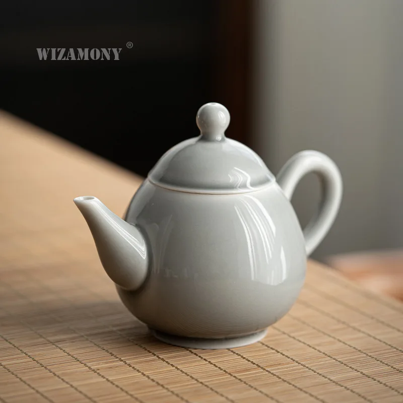 

WIZAMONY 200ml Ice grey glaze teapot Japanese ceramic Kungfu teapot tea maker tea set small teaset