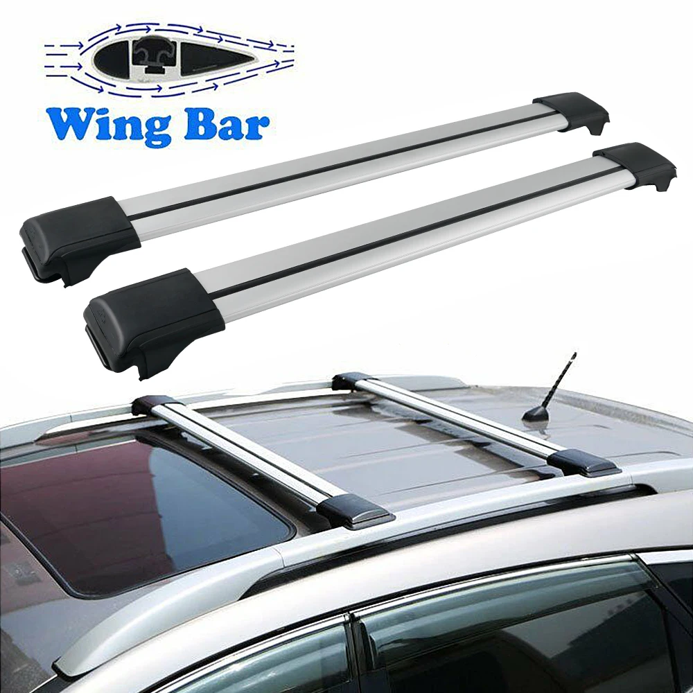

2 Pcs Top Roof Rack Cross Bar Basket Kayak Carrier Aluminum Silver For Honda Nissan Toyota