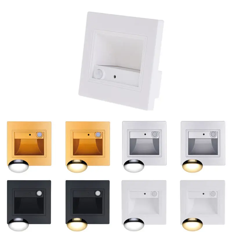 2x1 5 Вт Крытый PIR движения инфракрасный датчик светодиодный светильник для ног s